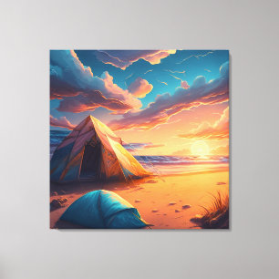 Camp at Sunrise Canvas Print