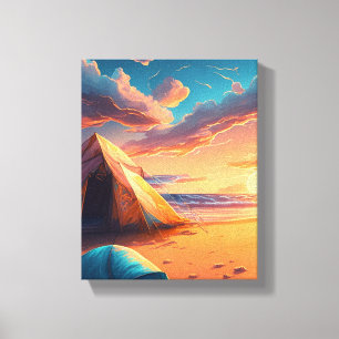 Camp at Sunrise Canvas Print