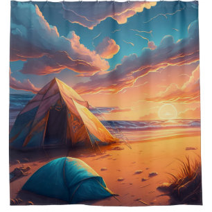 Camp at Sunrise Shower Curtain