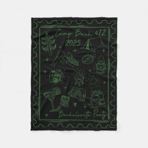 Camp Bach 2025 Team Bride Retro Camping Bacheloret Fleece Blanket
