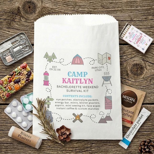 Camp Bach Bachelorette Weekend Party Survival Kit Favour Bags (Creator Uploaded)