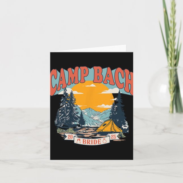 Camp Bach Bride 2025 Retro Camping Bachelorette Pa Card (Front)