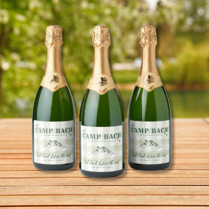 CAMP BACH- Custom Champagne Label Rustic Vibes