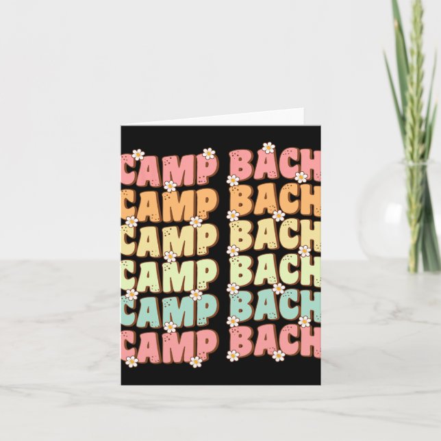 Camp Bach Groovy Bride Squad Camping Bachelorette  Card (Front)