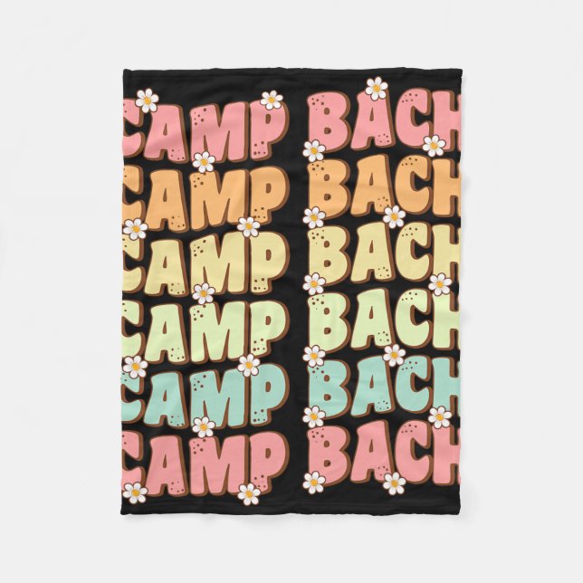 Camp Bach Groovy Bride Squad Camping Bachelorette  Fleece Blanket (Front)