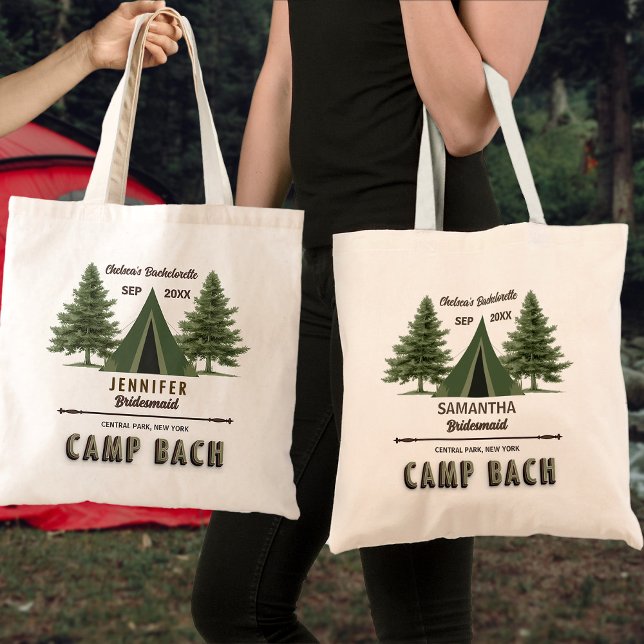 Camp Bach Rustic Fall Bachelorette Girl's Squad  Tote Bag (Creator Uploaded)
