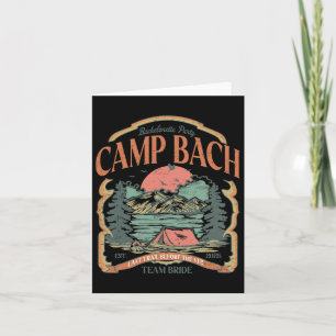 Camp Bach Vintage Team Bride Camping Bachelorette  Card