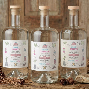Camp Bach Wilderness Bachelorette Party Liquor Bottle Label