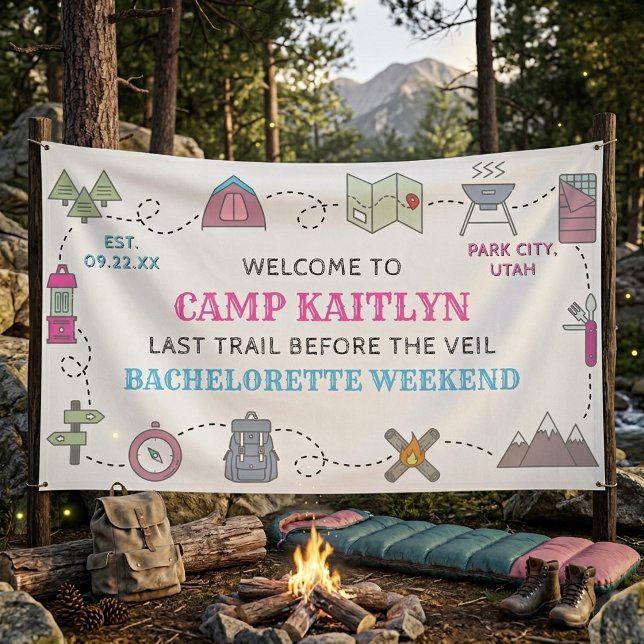 Camp Bach Wilderness Bachelorette Party Welcome Banner (Creator Uploaded)