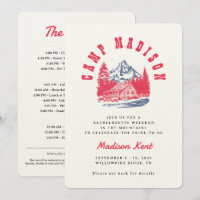 Camp Bachelorette Bold Retro Mountain Wedding