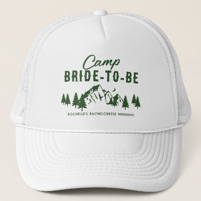 Camp Bachelorette Bride to Be Trucker Hat (Front)