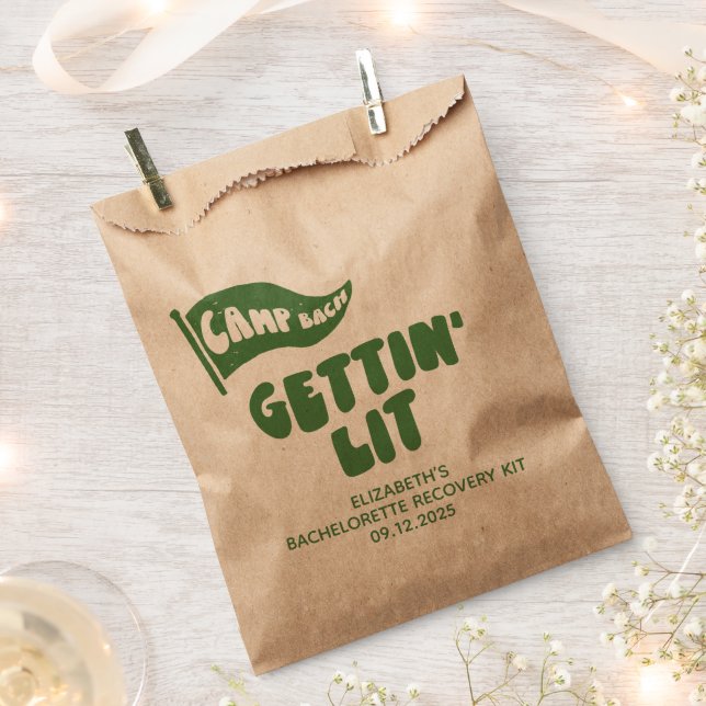 Camp Bachelorette Gettin' Lit Recovery Kit Favour Bags (Clipped)