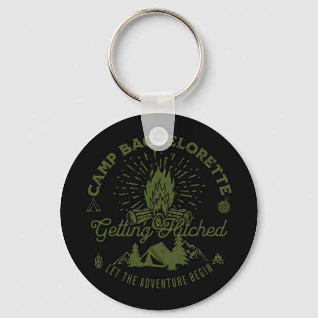 Camp Bachelorette Getting Lit Bride Party Favour D Key Ring (Front)