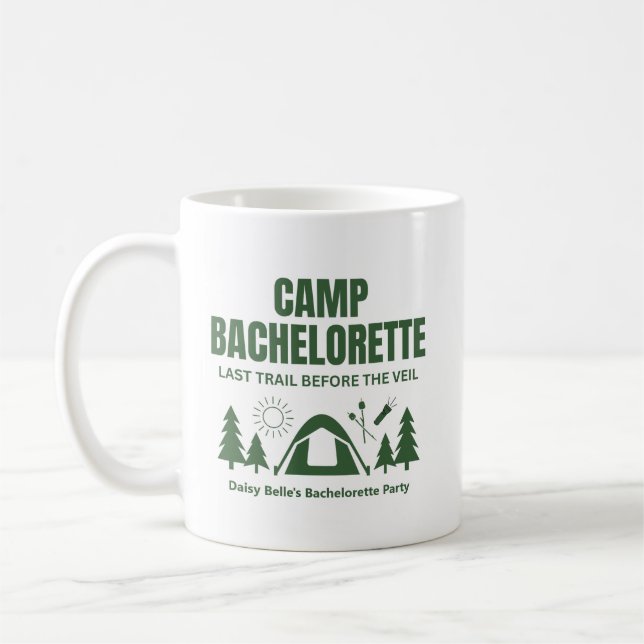 Camp Bachelorette Green  Coffee Mug (Left)