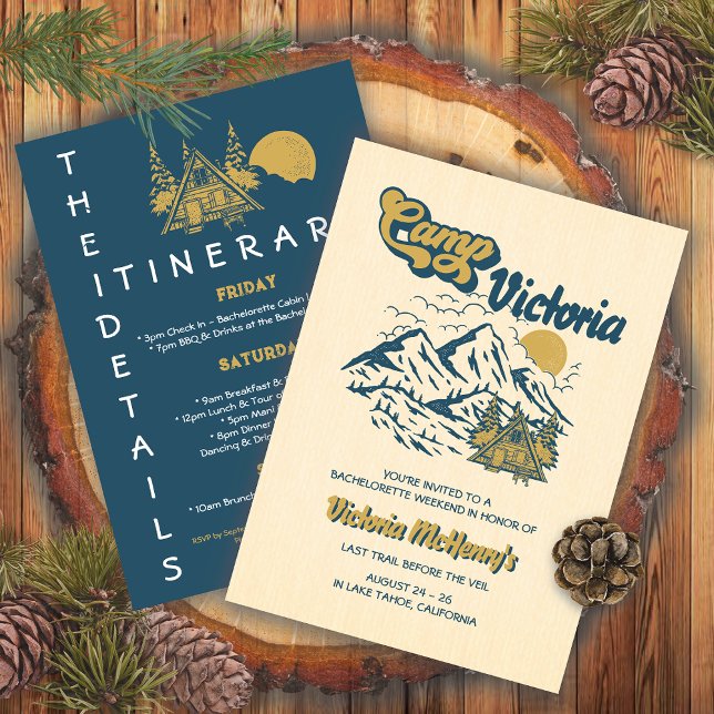 Camp Bachelorette Itinerary Girls Weekend Party Invitation (Creator Uploaded)