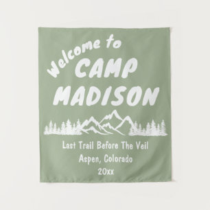 Camp Bachelorette Mountain Party Bach Photo Prop Tapestry