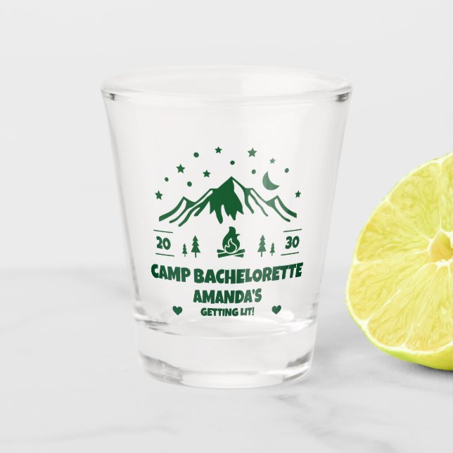 Camp Bachelorette Party Bridesmaid Shot Glass (Front)