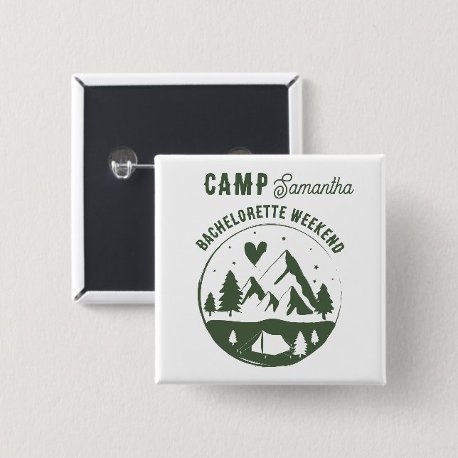 Camp Bachelorette Party Camping Bach Weekend 15 Cm Square Badge (Front & Back)