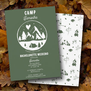 Camp Bachelorette Party Camping Bach Weekend Invitation