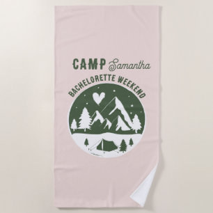 Camp Bachelorette Party Camping Bach Weekend Pink Beach Towel