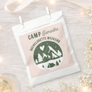 Camp Bachelorette Party Camping Bach Weekend Pink Favour Bags