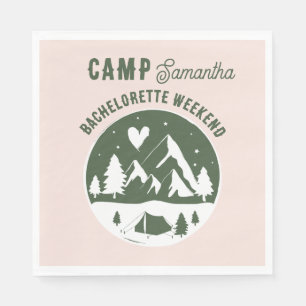 Camp Bachelorette Party Camping Bach Weekend Pink Napkin
