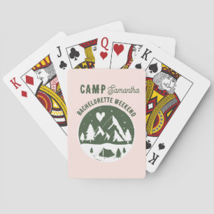 Camp Bachelorette Party Camping Bach Weekend Pink Playing Cards