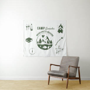 Camp Bachelorette Party Camping Bach Weekend Tapestry