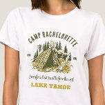 Camp Bachelorette Party Family Camping Trip Custom T-Shirt<br><div class="desc">Experience Adventure with Camp Bachelorette Party Custom T-Shirts! Gear up for an unforgettable bachelorette party that blends outdoor excitement with personalised style. This custom t-shirts is the perfect addition to your camp-themed celebration, adding a touch of elegance and individuality to your bach trip. Elevate your camping experience with our custom...</div>