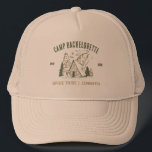 Camp Bachelorette Party Girls Camping Trip Custom Trucker Hat<br><div class="desc">Experience Adventure with Camp Bachelorette Party Custom Gifts! Gear up for an unforgettable bachelorette party that blends outdoor excitement with personalised style. This custom merchandise is the perfect addition to your camp-themed celebration, adding a touch of elegance and individuality to your bach trip. Elevate your camping experience with this custom...</div>