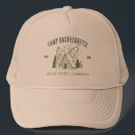 Camp Bachelorette Party Girls Camping Trip Custom Trucker Hat<br><div class="desc">Experience Adventure with Camp Bachelorette Party Custom Gifts! Gear up for an unforgettable bachelorette party that blends outdoor excitement with personalised style. This custom merchandise is the perfect addition to your camp-themed celebration, adding a touch of elegance and individuality to your bach trip. Elevate your camping experience with this custom...</div>