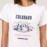 Camp Bachelorette Party Girls Trip Family Camping T-Shirt<br><div class="desc">Experience Adventure with Camp Bachelorette Party Custom T-Shirts! Gear up for an unforgettable bachelorette party that blends outdoor excitement with personalised style. This custom t-shirts is the perfect addition to your camp-themed celebration, adding a touch of elegance and individuality to your bach trip. Elevate your camping experience with our custom...</div>