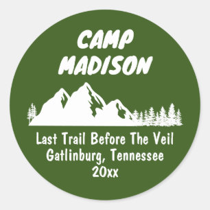 Camp Bachelorette Party Mountain Camping Bach Trip Classic Round Sticker