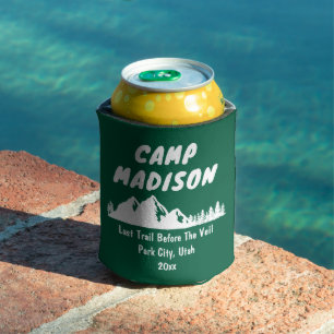 Camp Bachelorette Party Mountain Camping Hiking Can Cooler