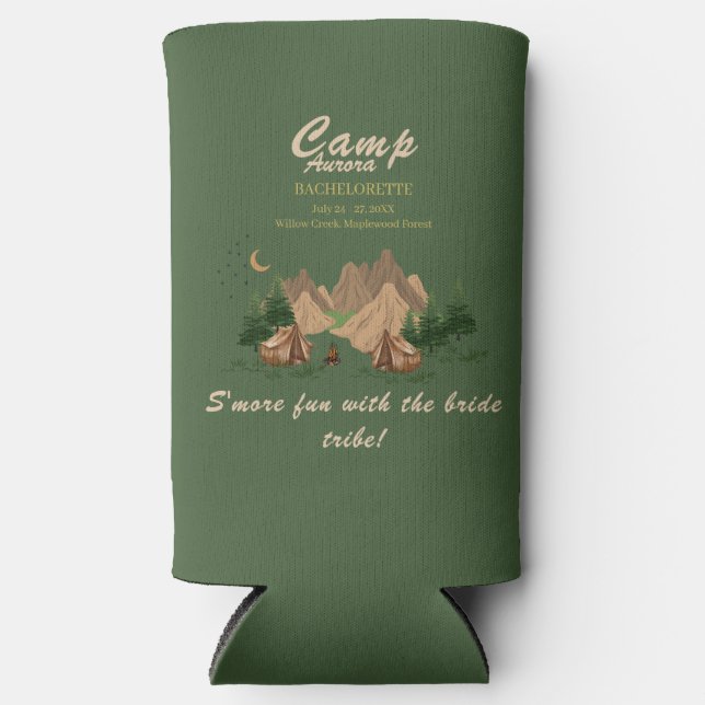 Camp Bachelorette Weekend Adventure Seltzer Can Cooler (Front)