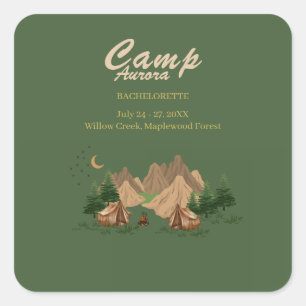 Camp Bachelorette Weekend Adventure Square Sticker