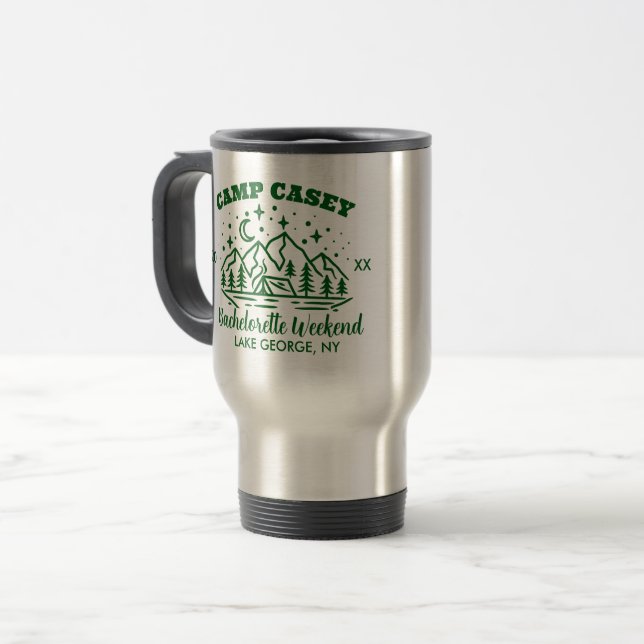 CAMP BACHELORETTE WEEKEND  TRAVEL MUG (Front Left)