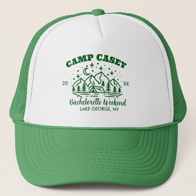 CAMP BACHELORETTE WEEKEND  TRUCKER HAT (Front)