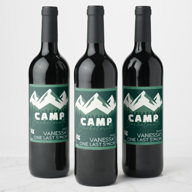 Camp Bachelorette Wine Label (Bottles)