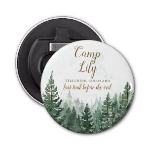 Camp Bachelorette Woodland Forest Weekend Party Bottle Opener
