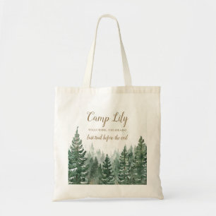 Camp Bachelorette Woodland Forest Weekend Party Tote Bag