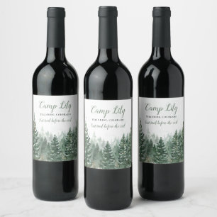 Camp Bachelorette Woodland Forest Weekend Party Wine Label