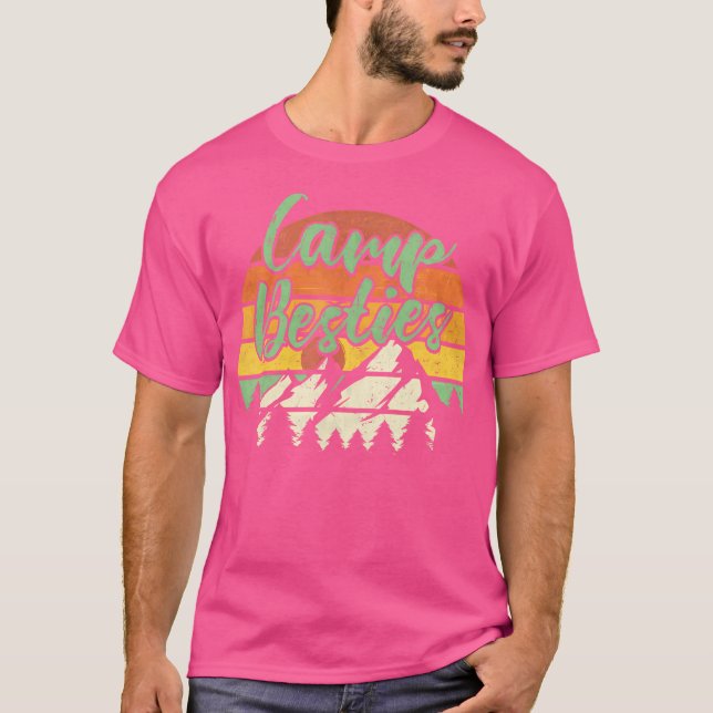 Camp Besties Outdoor Sunset Best Friend Matching C T-Shirt (Front)