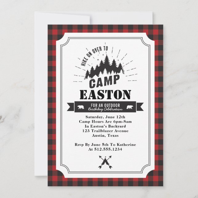 Camp Birthday Party Invitation (Front)