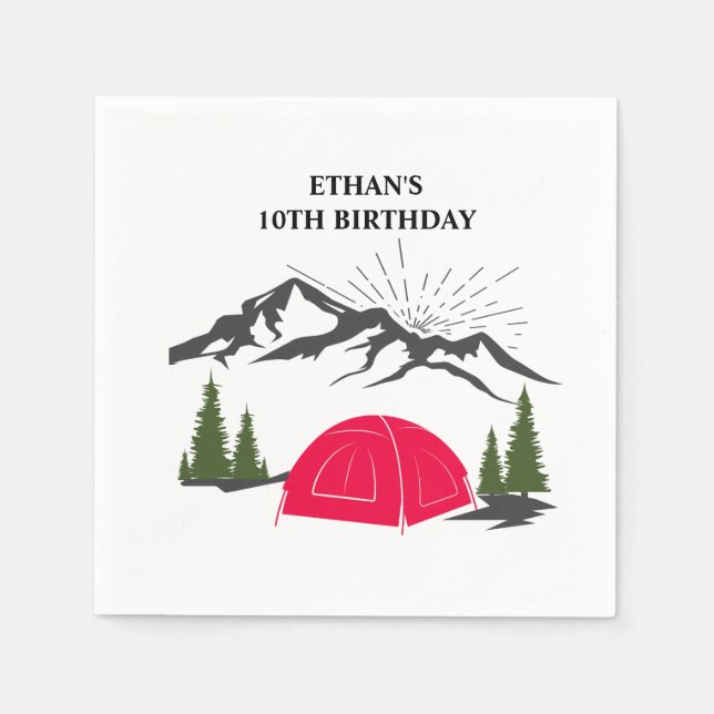 Camp Birthday Party Napkin (Front)