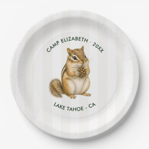 Camp Bride Chipmunk Personalised Bachelorette Paper Plate