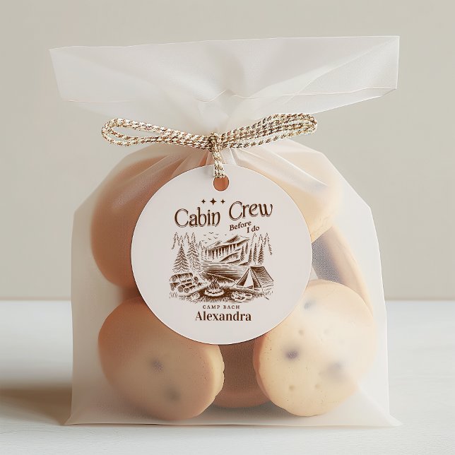 Camp Cabin Crew Before Bachelorette Classic Round Sticker (Creator Uploaded)