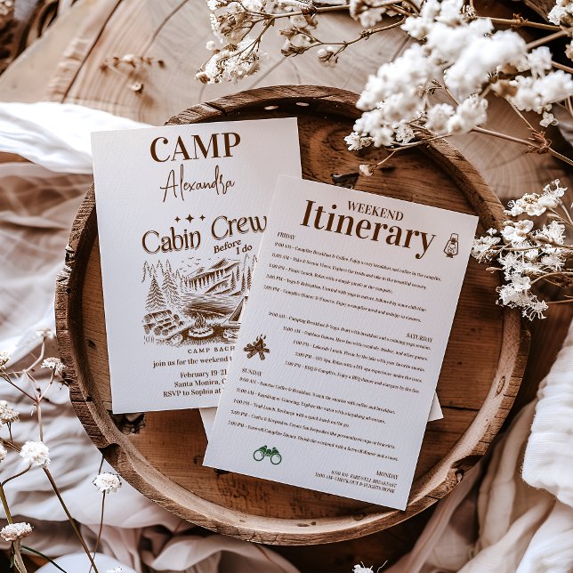 Camp Cabin Crew Before Bachelorette Invitation (Creator Uploaded)