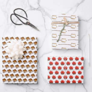 Camp Campfire S'mores Toasted Marshmallow Smores Wrapping Paper Sheet