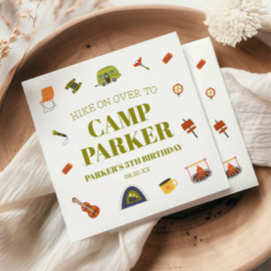 Camp Camping Camper Birthday Party Napkin